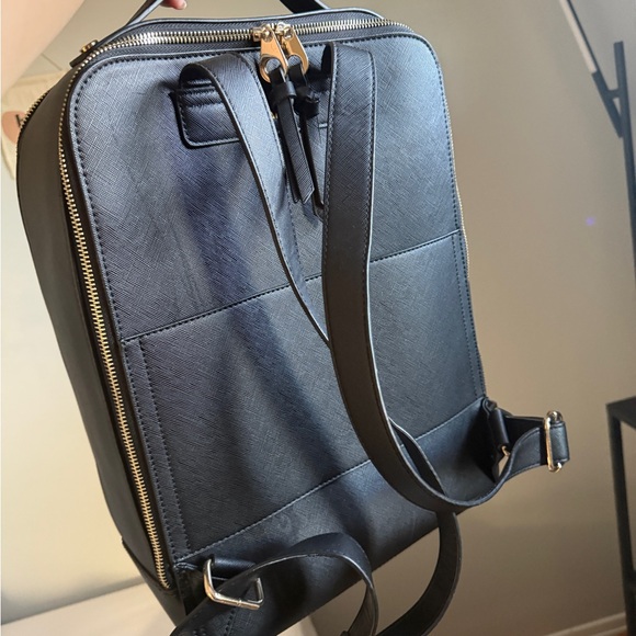 CALPAK Kaya Laptop Backpack in Black with Gold Accents - Picture 7 of 9